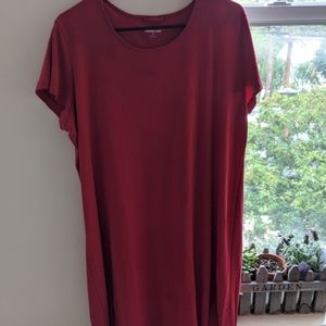 Red shirt dress